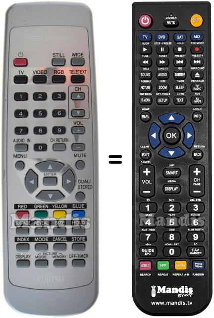 Replacement remote control Fujitsu P-RMS 302 S