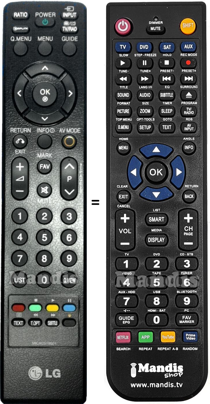 Replacement remote control Goldstar MKJ42519601