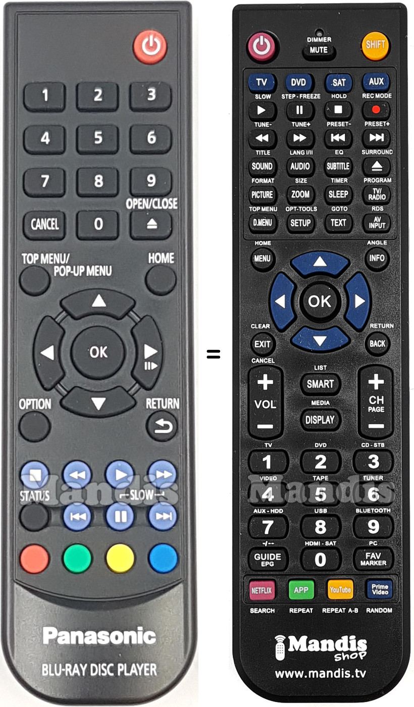 Gleichwertige Fernbedienung Panasonic N2QAYA000205