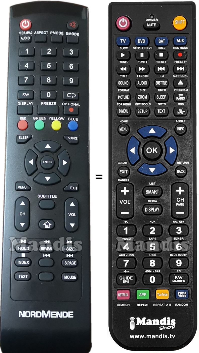 Replacement remote control NordMende ND40S3000