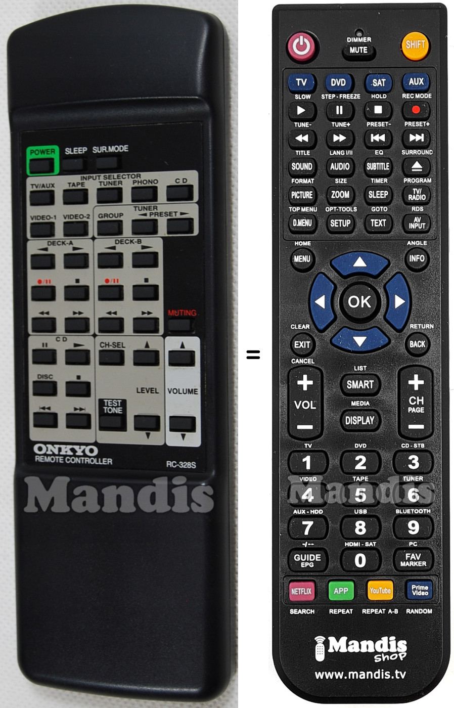 Replacement remote control RC-328S