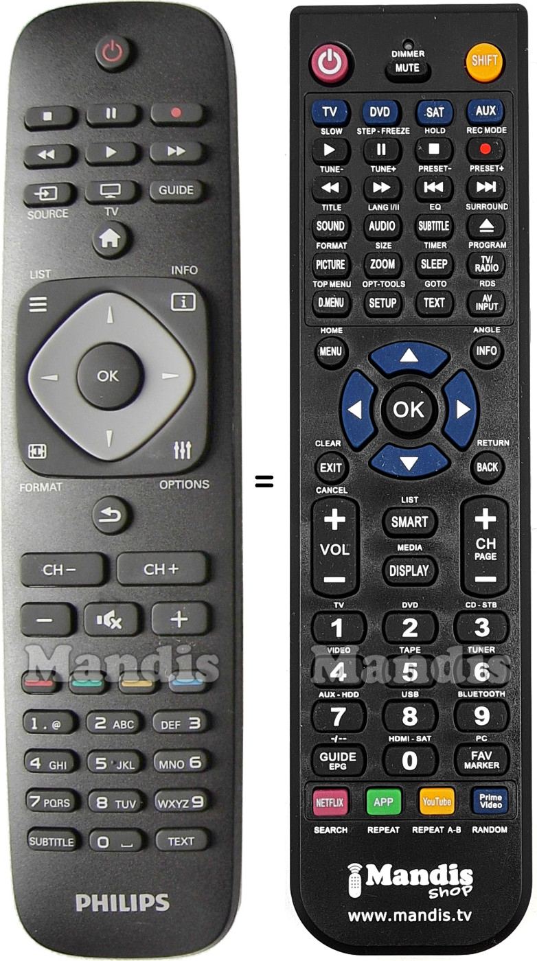 Replacement remote control Philips 996590006194
