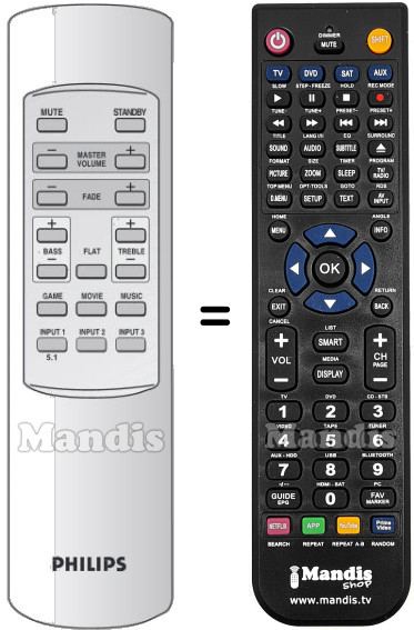 Replacement remote control Philips A 5.600 / 00 D