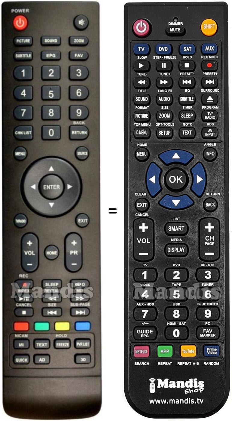 Replacement remote control United REMCON1421