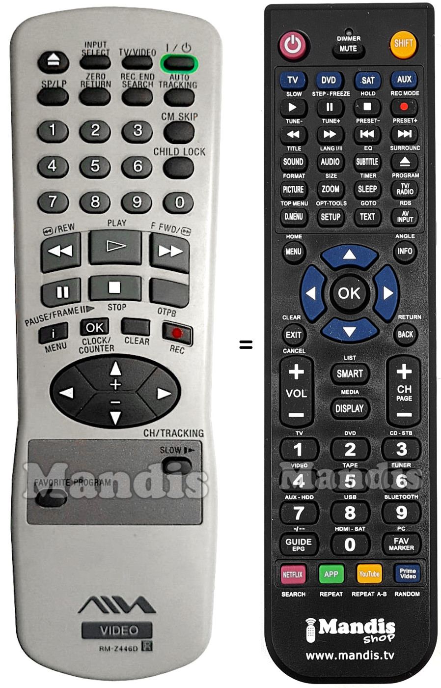 Replacement remote control Aiwa RM-Z446D