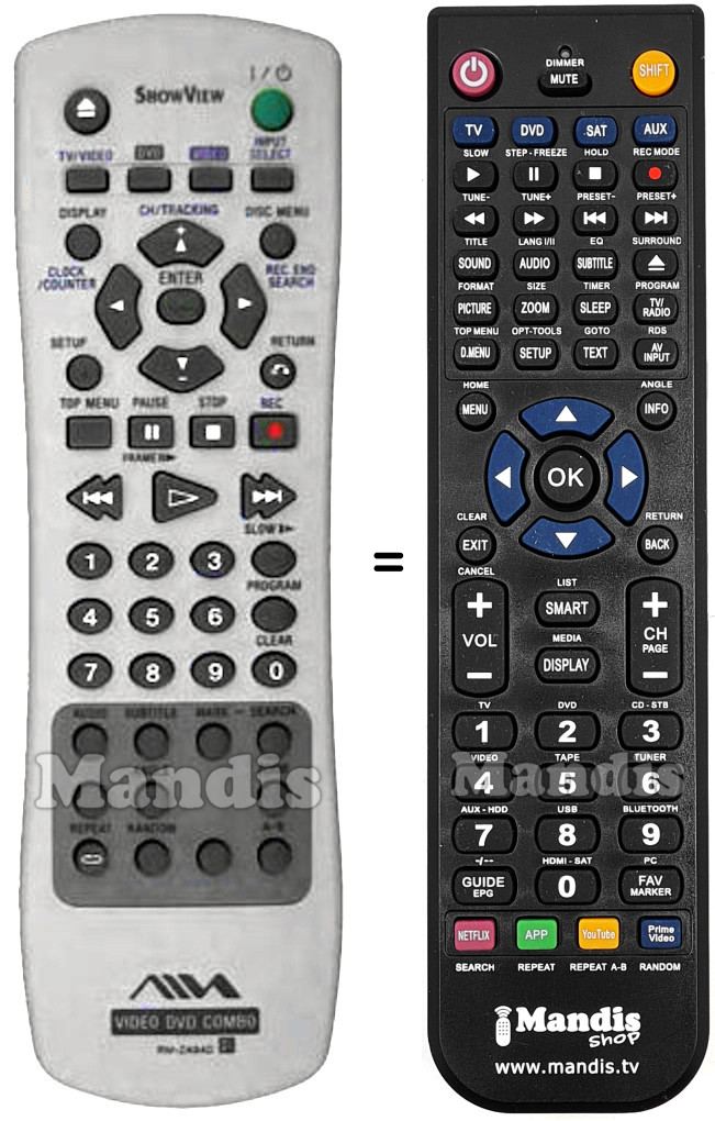 Replacement remote control Aiwa RM-Z484D