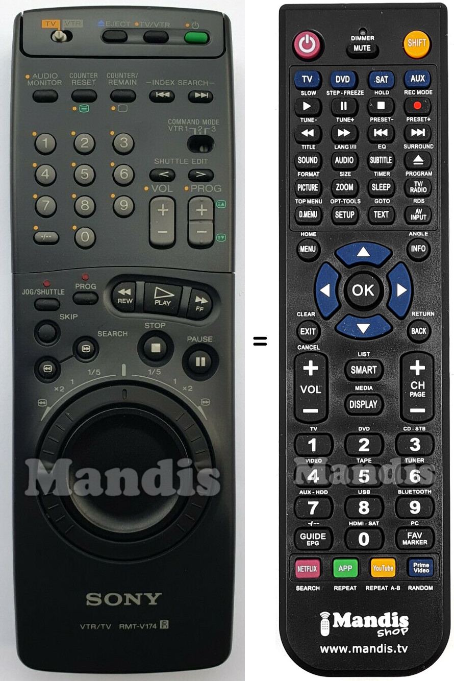 Replacement remote control Sony RMT-V174