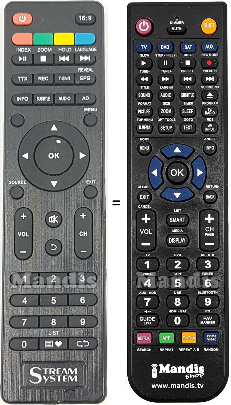 Replacement remote control Stream001