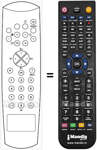 Replacement remote control Tevion TM30