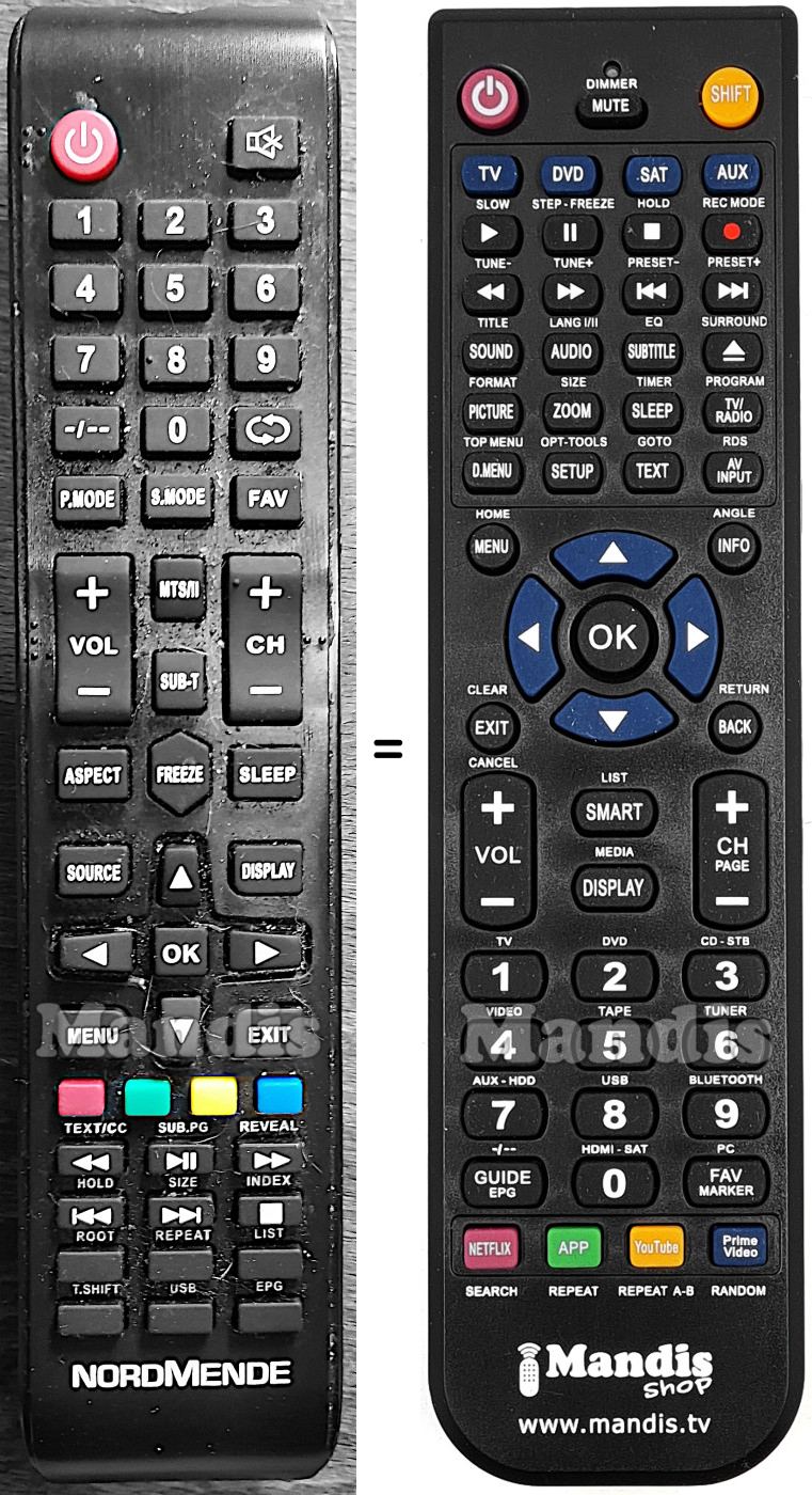 Replacement remote control ND28N2200M