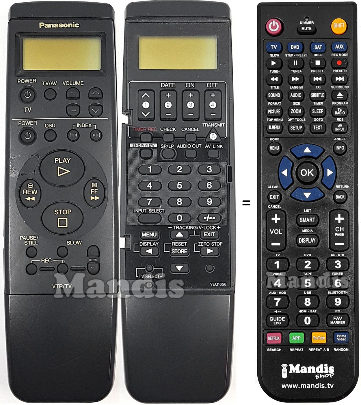 Replacement remote control Panasonic VEQ1656