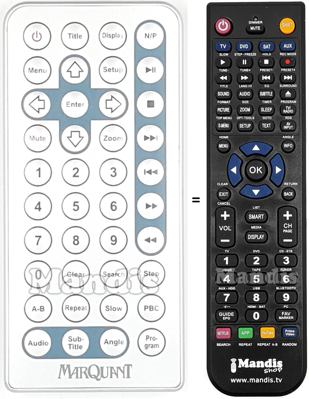 Replacement remote control MAR001