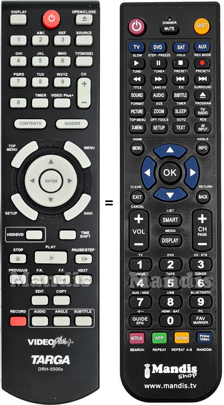 Replacement remote control DRH-5500x v1