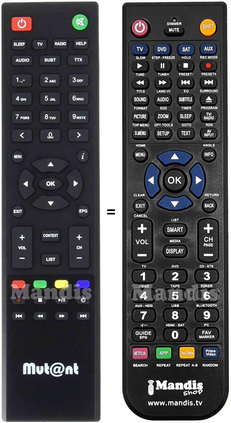 Replacement remote control Mut@nt HD51