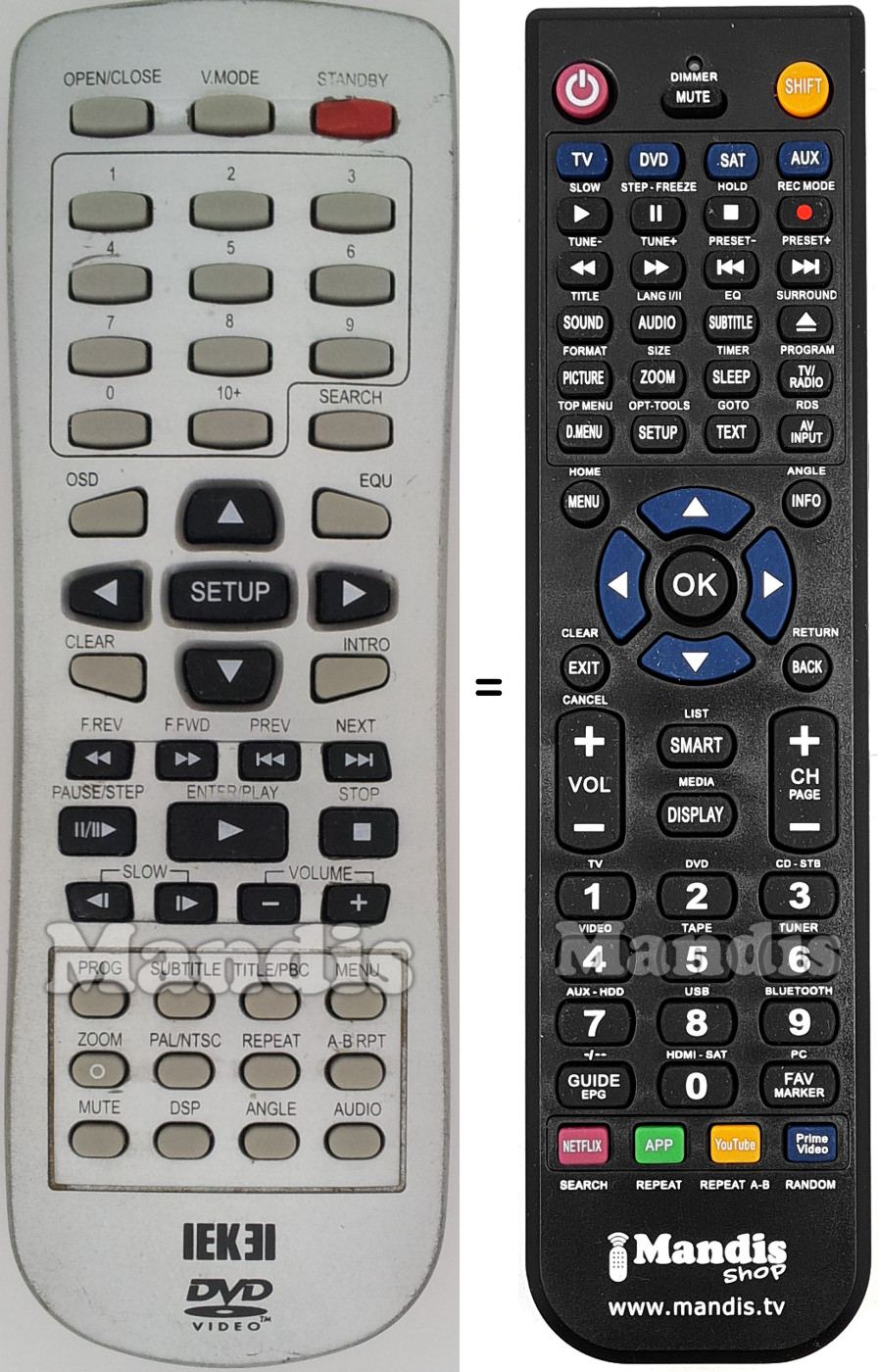 Replacement remote control Iekei001