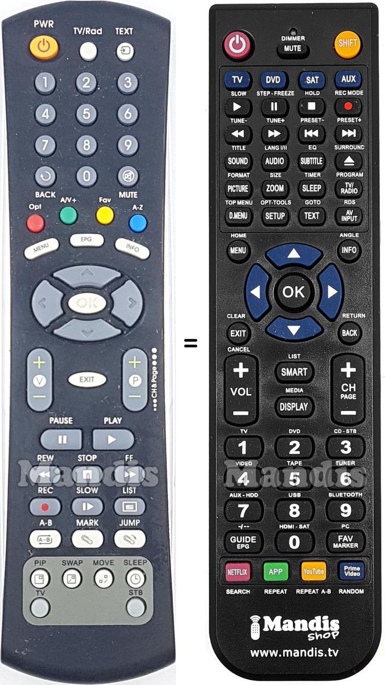 Replacement remote control RE-9000COPVR