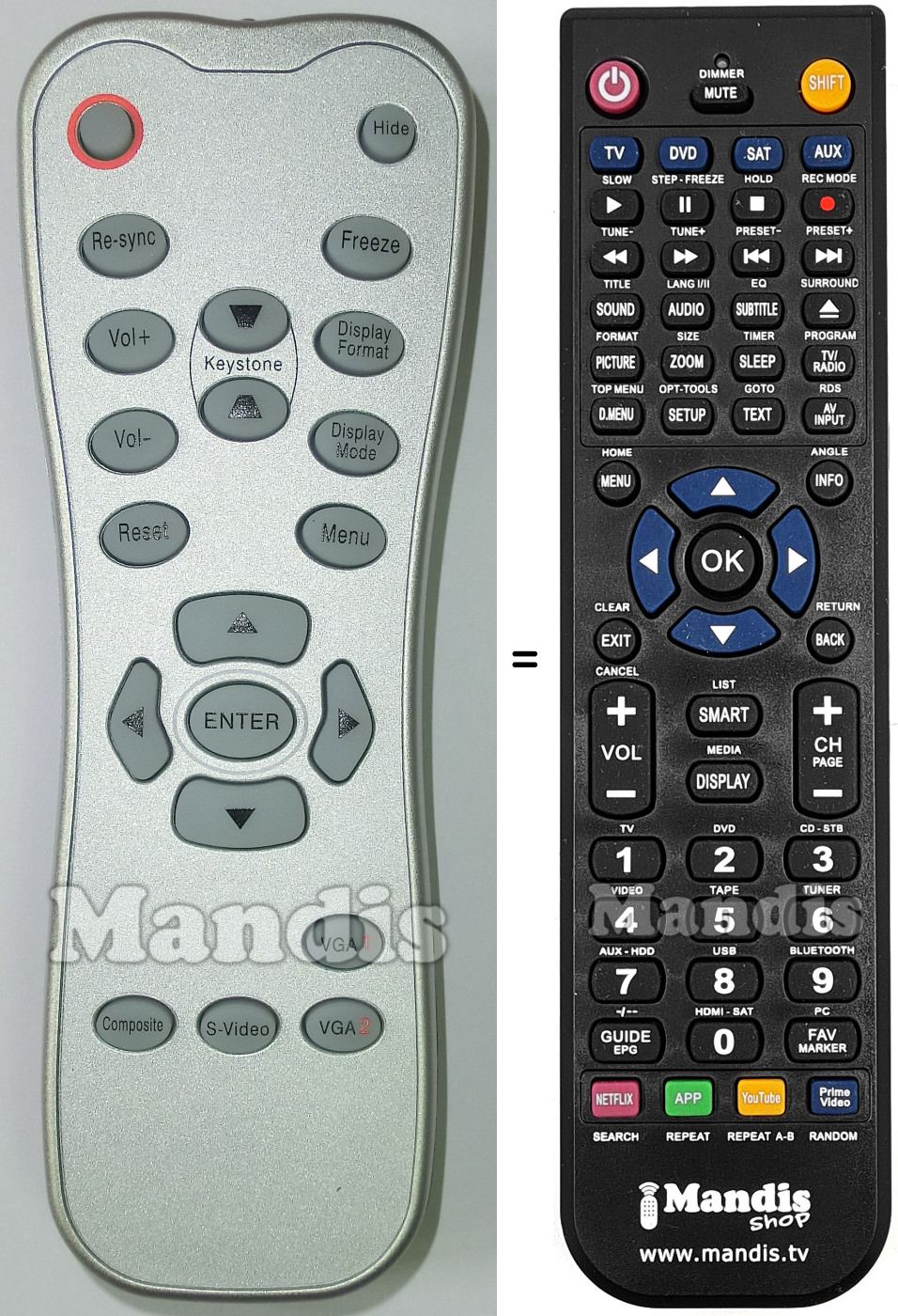 Replacement remote control Optoma IR2411D9
