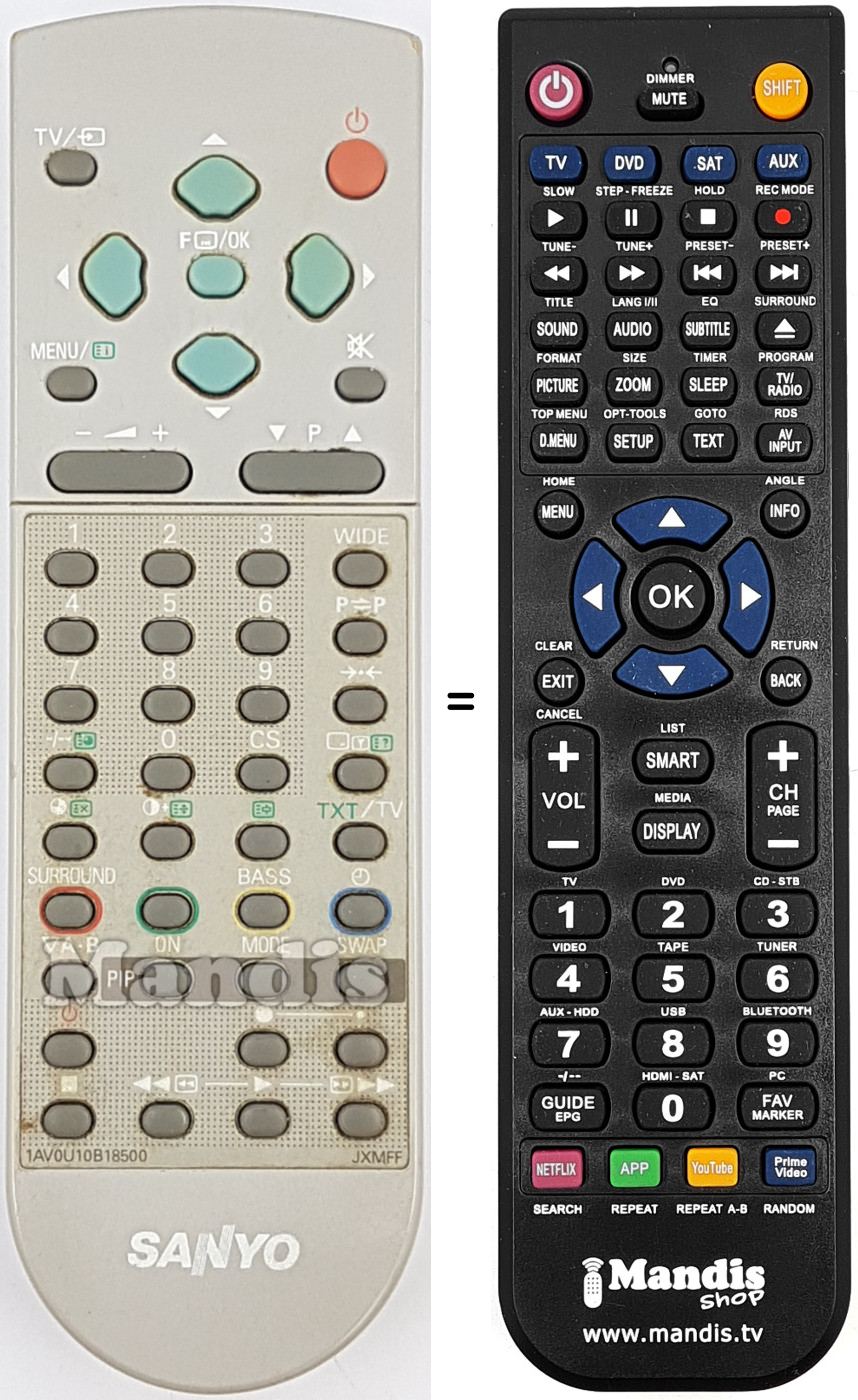 Replacement remote control JXMFF