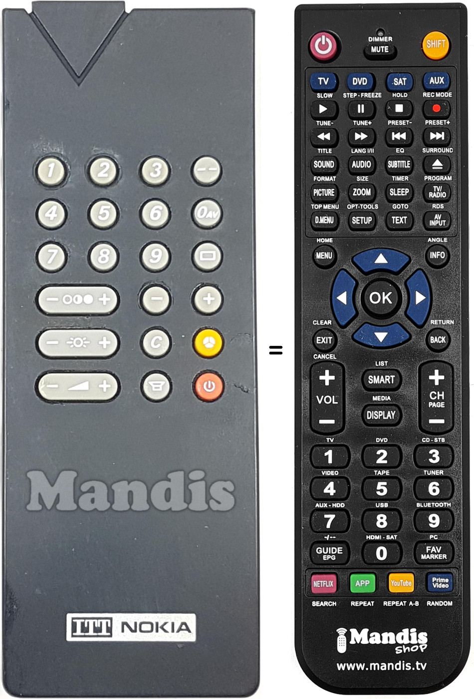 Replacement remote control 56521353