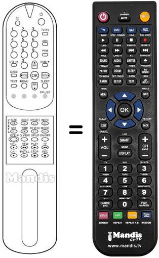 Gleichwertige Fernbedienung LG 6710V00009M