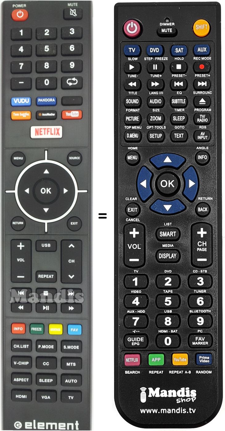 Replacement remote control 845-058-03B03