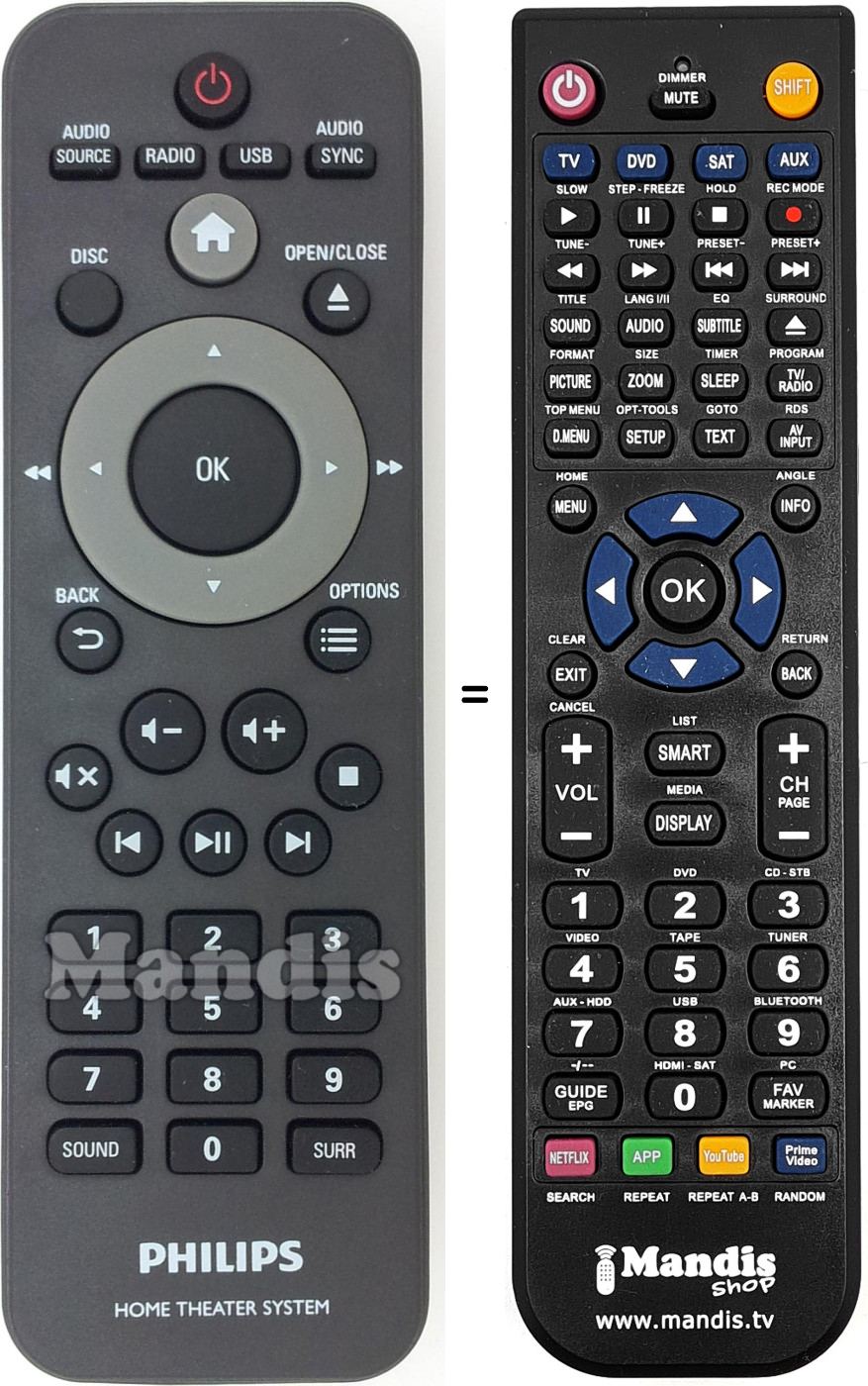 Gleichwertige Fernbedienung Philips 996580009131