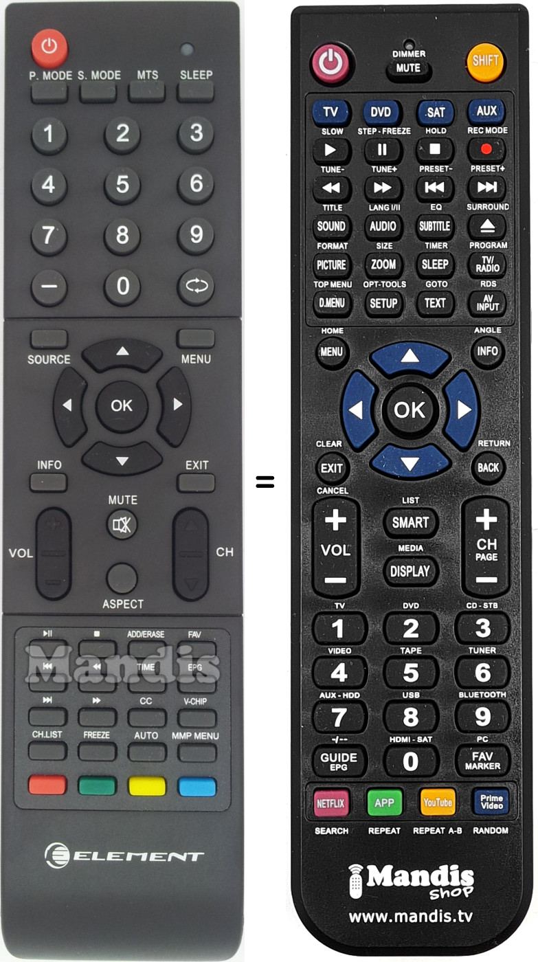 Replacement remote control ELEMENT I14000000632