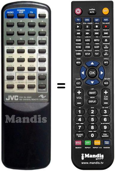 Gleichwertige Fernbedienung JVC RMSR616RU