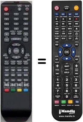 Gleichwertige Fernbedienung Salora RC53ATVDVD