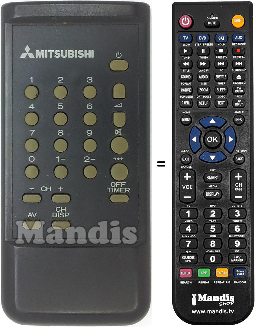 Gleichwertige Fernbedienung Mitsu001 Gleichwertige Fernbedienung Mitsu001
