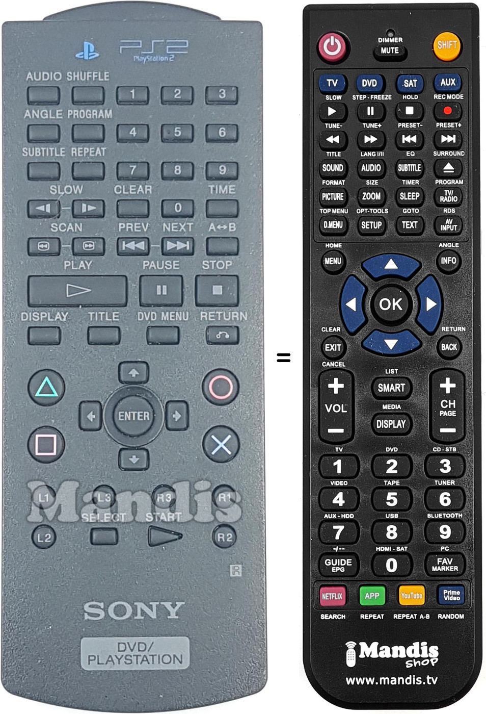 Gleichwertige Fernbedienung Sony SCPH-10150