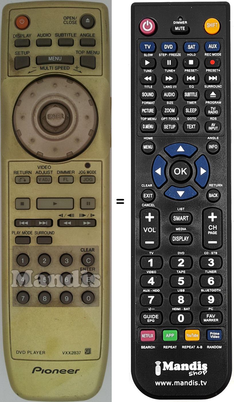 Replacement remote control VXX2837
