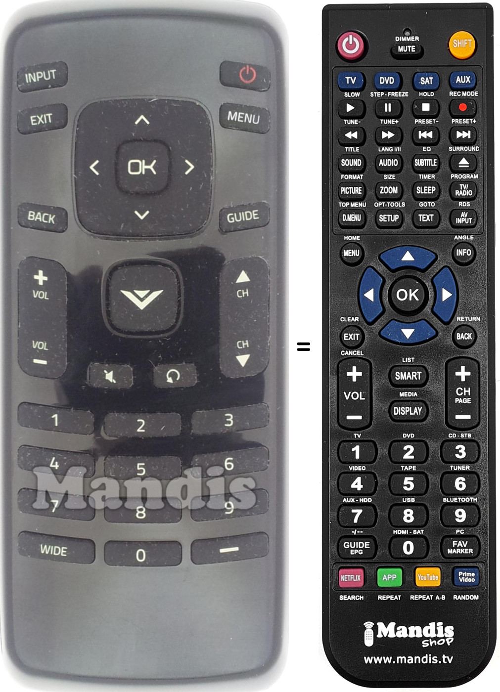 Replacement remote control XRT020