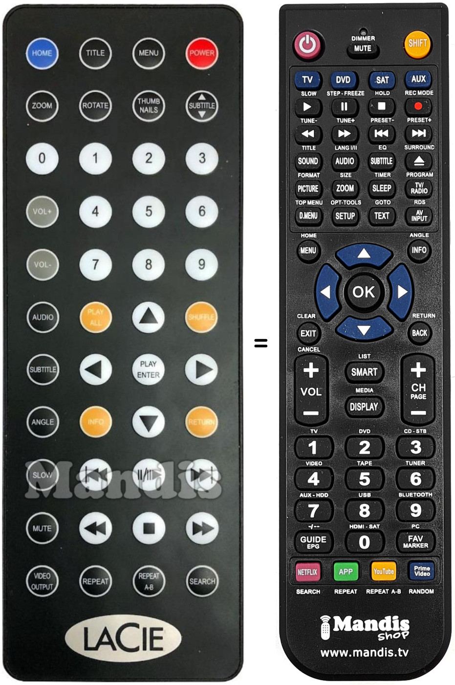 Replacement remote control Silverscreen 2