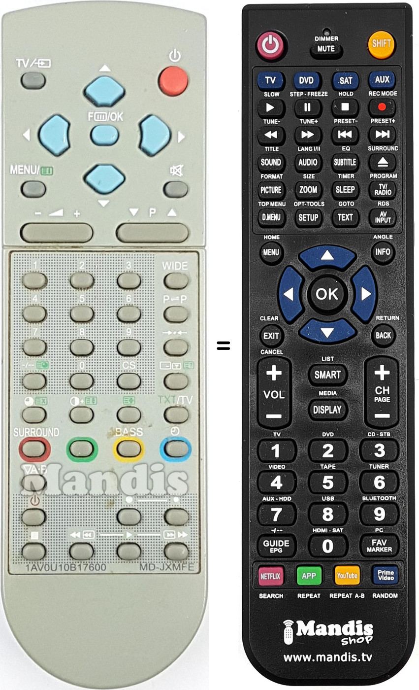 Replacement remote control MD-JXMFE