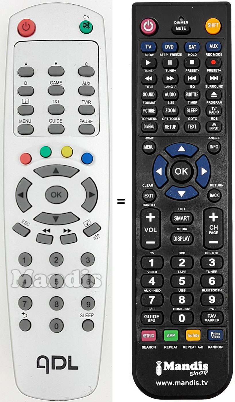Replacement remote control ADL001