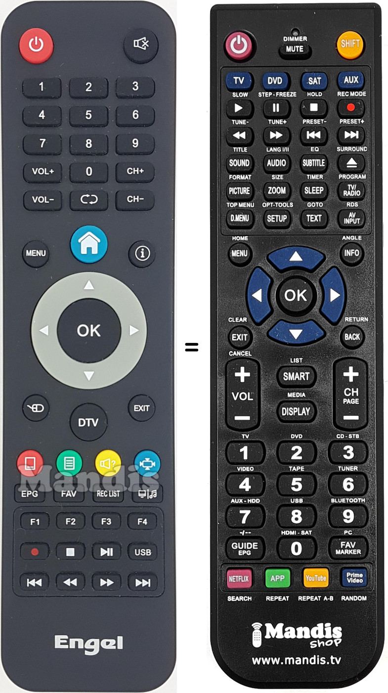 Gleichwertige Fernbedienung Engel007