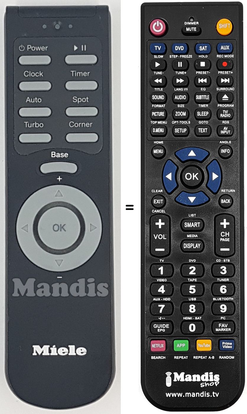 Gleichwertige Fernbedienung MIE001