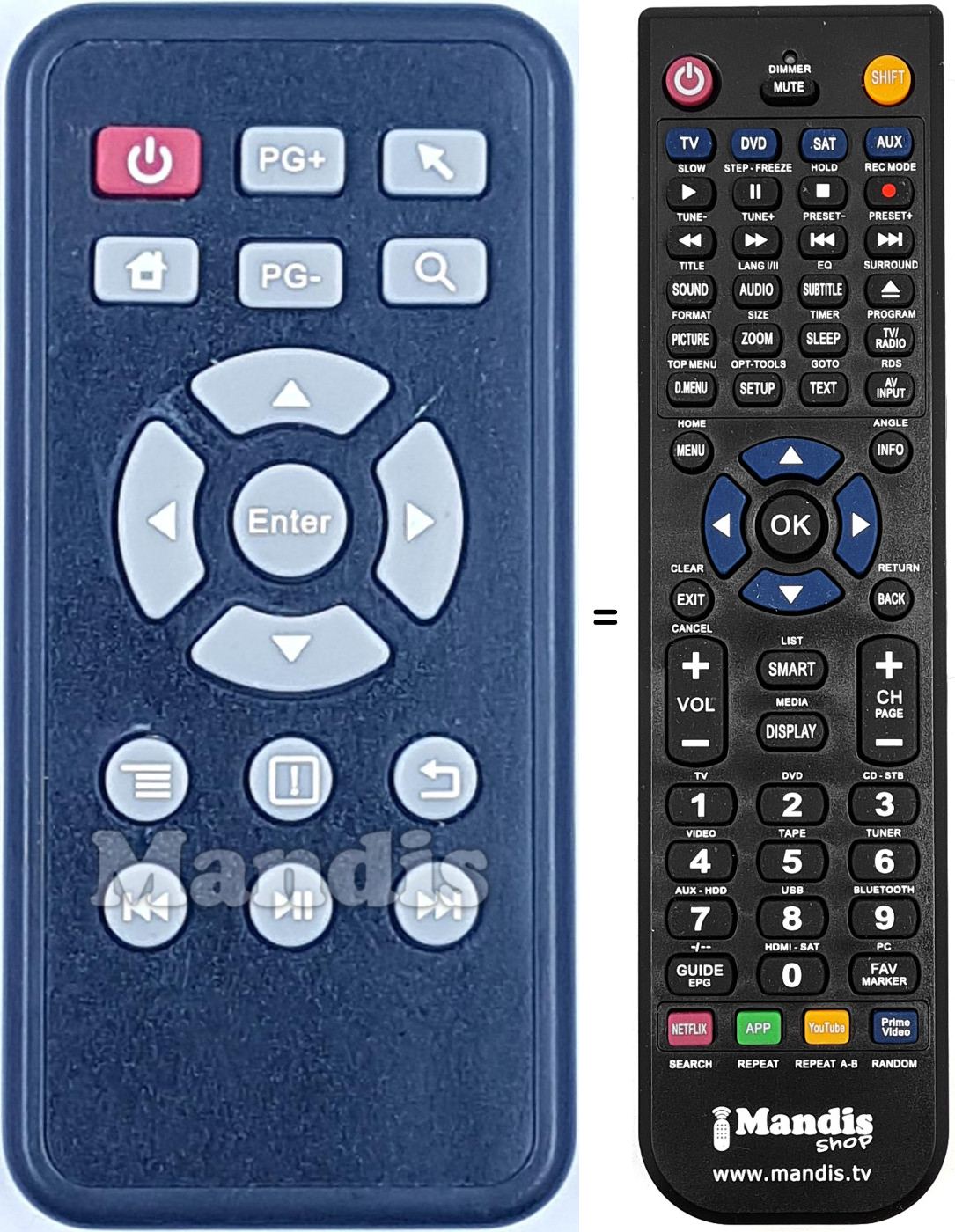 Gleichwertige Fernbedienung REMCON1754