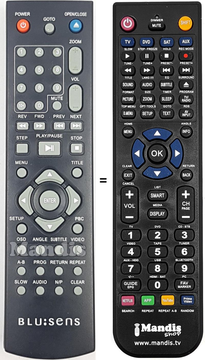 Replacement remote control REMCON1771