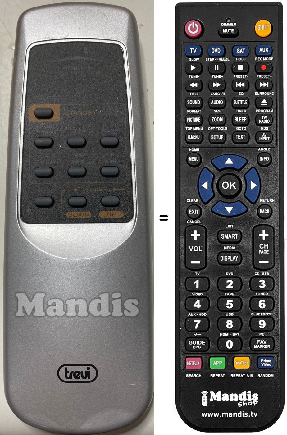 Replacement remote control Trevi MCX-1030