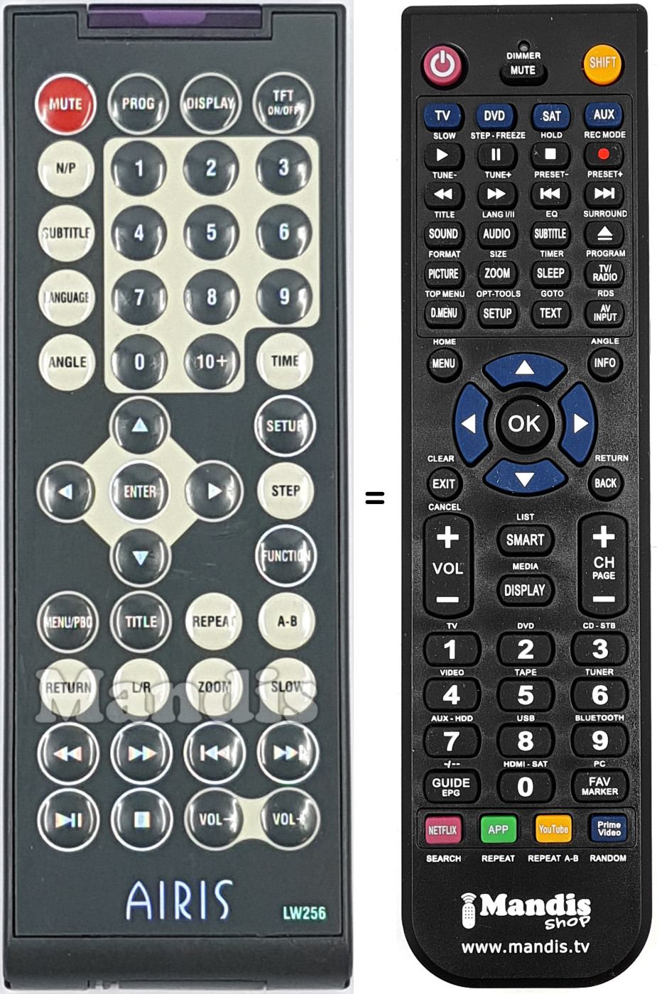 Replacement remote control LW256