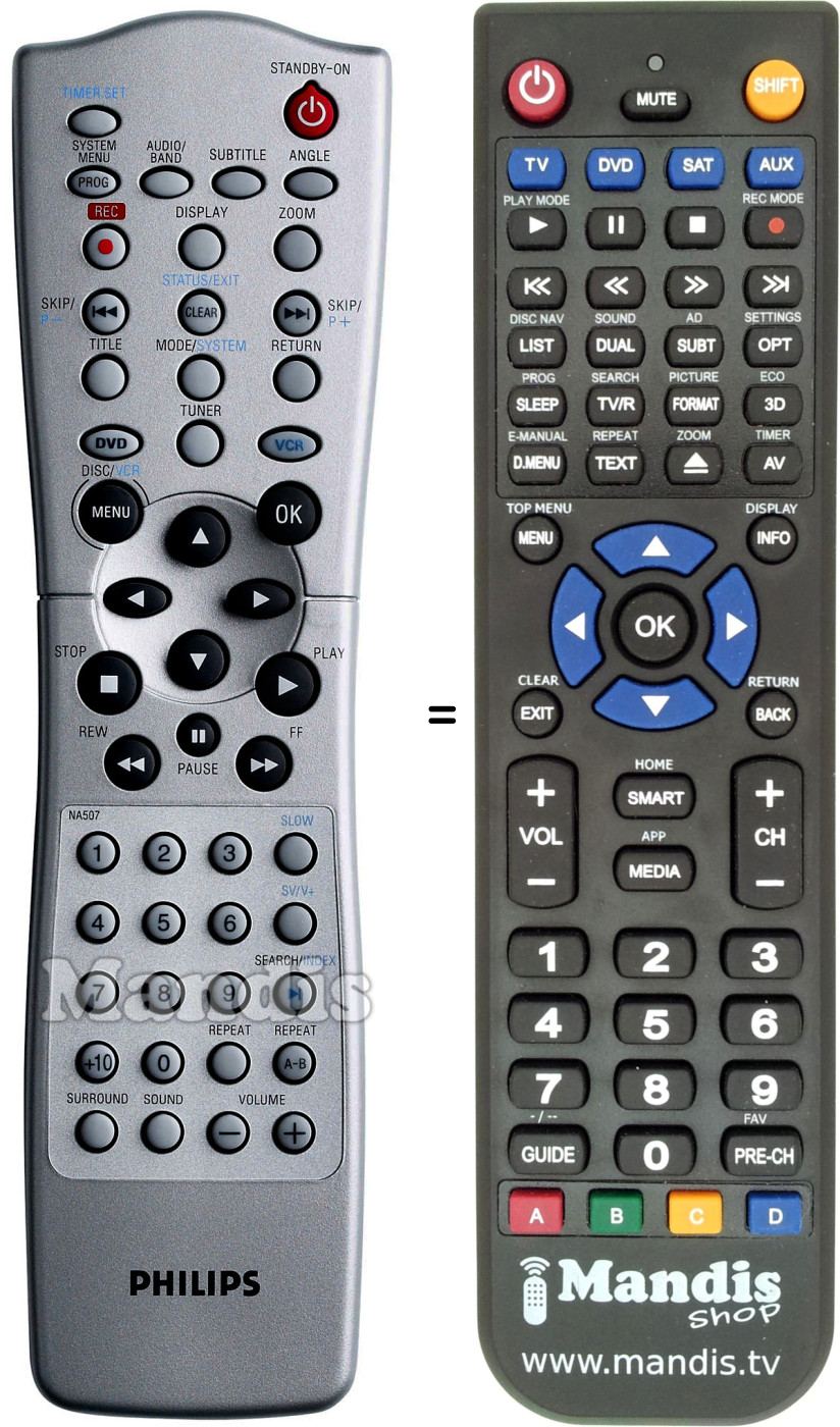 Gleichwertige Fernbedienung Philips 996500020870