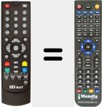 Replacement remote control for IRC TR 2000