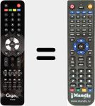 Replacement remote control for TV35S