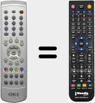 Replacement remote control for OKITV20A