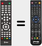 Replacement remote control for TTE32A6604K
