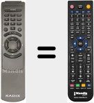 Replacement remote control for REMCON017