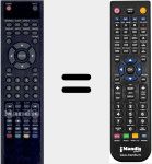 Replacement remote control for TVH-1950