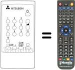 Gleichwertige Fernbedienung Mitsubishi CT 14 M1 EM (Y)